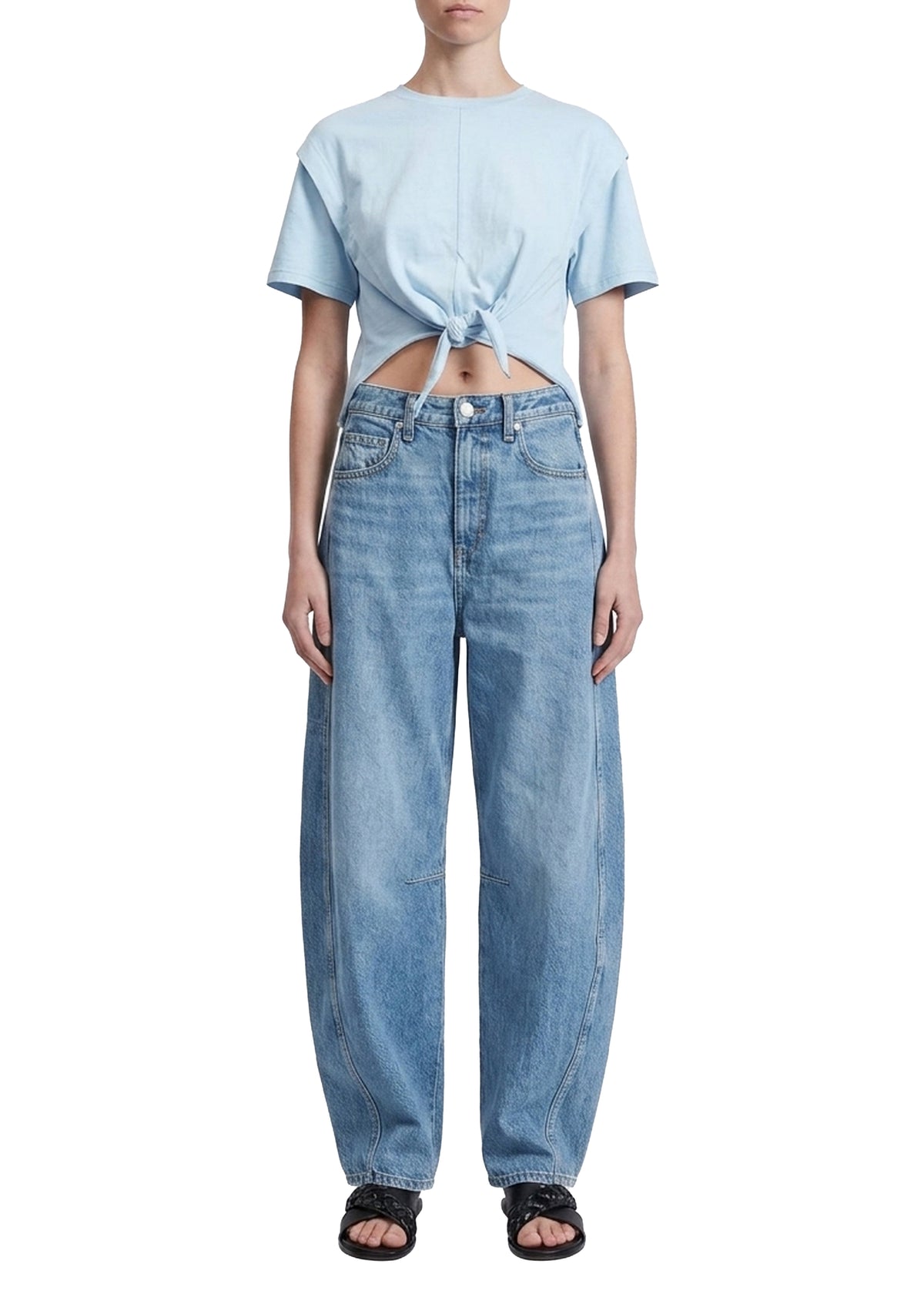 Mica Tie-Front T-shirt - Sky Blue