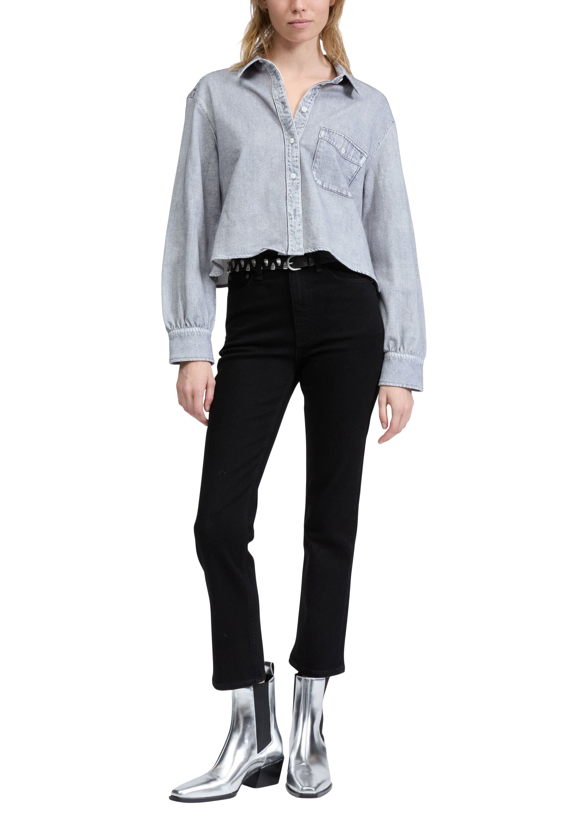 Flexi Wren : pantalon slim taille haute à la cheville - Noir