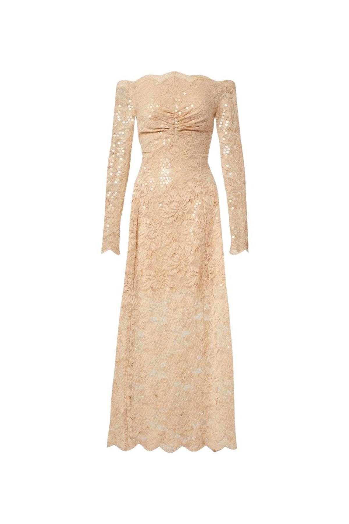 LONG DRESS IN SEQUIN-EMBROIDERED LACE