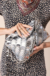 Paco leather handbag - Silver