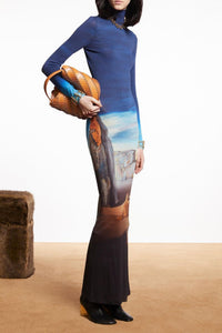 Dalí print high neck maxi dress - Ombres Descendants