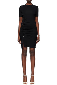 Robe courte drapée à pressions - Black