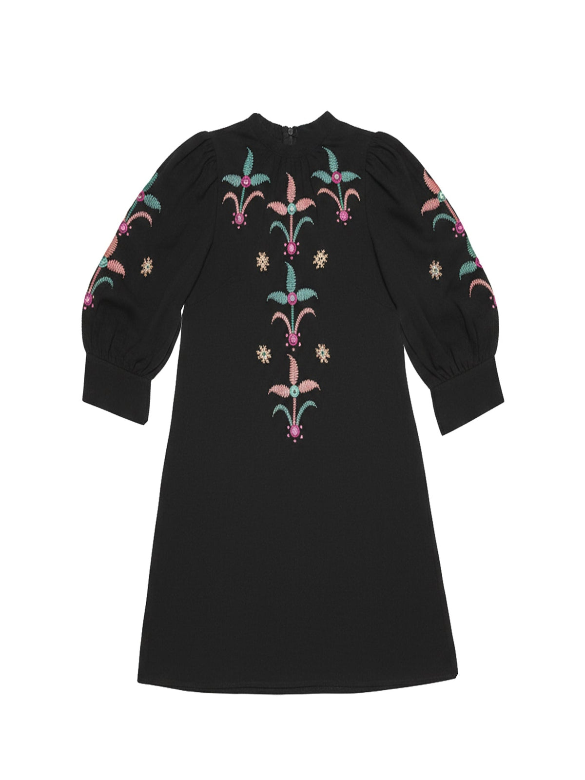 Robe courte brodée Rafi - Black