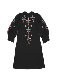 Robe courte brodée Rafi - Black
