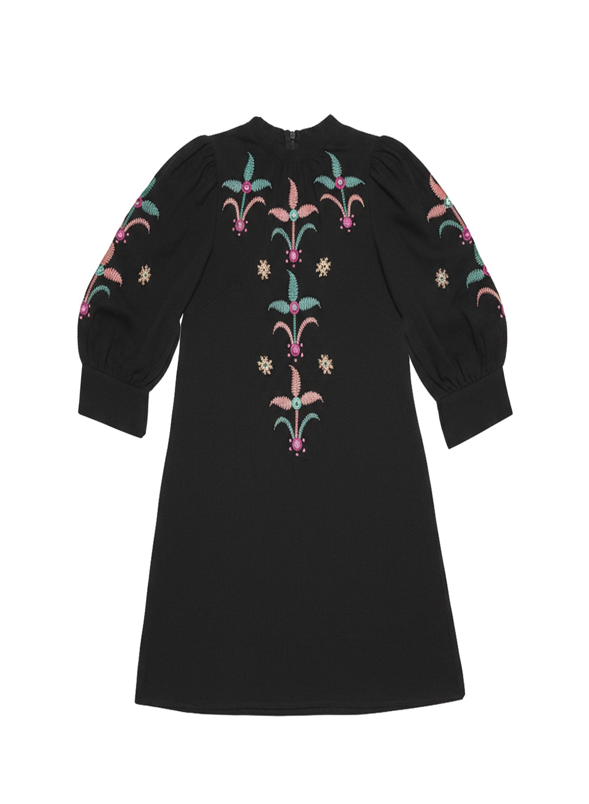 Robe courte brodée Rafi - Black