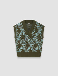 Palm Leaf & Chambray Top Maille - Palm Leaf & Chambray