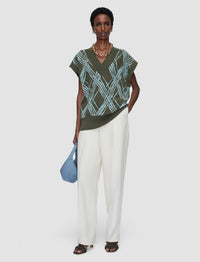 Palm Leaf & Chambray Top Maille - Palm Leaf & Chambray
