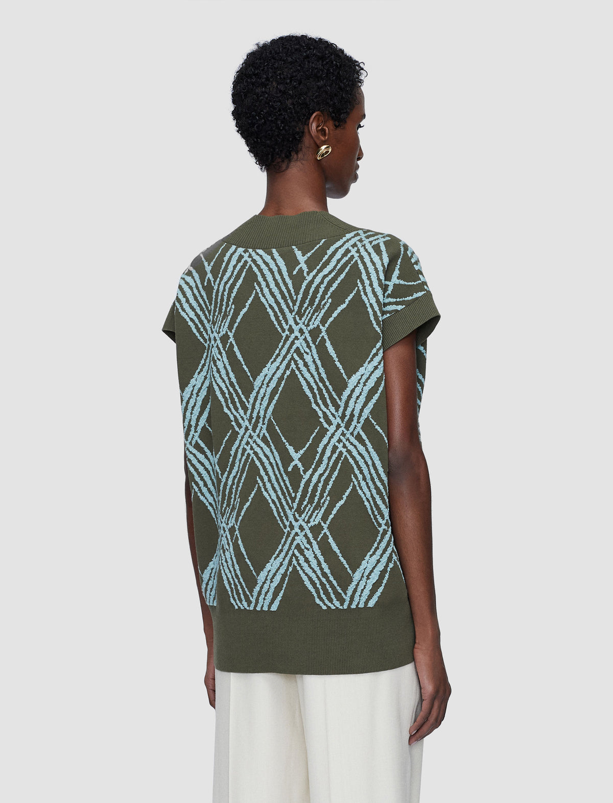 Palm Leaf & Chambray Top Maille - Palm Leaf & Chambray