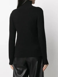 Pull col montant en laine - Black
