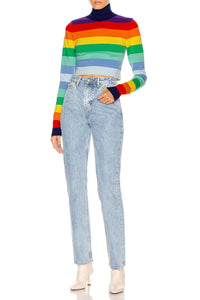 Pull à rayures en laine - Rainbow Stripes