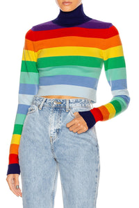 Pull à rayures en laine - Rainbow Stripes
