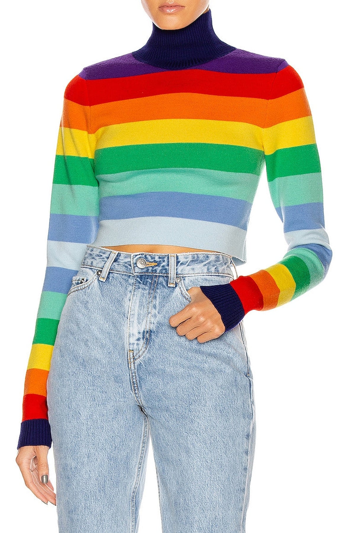 Pull à rayures en laine - Rainbow Stripes