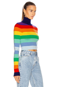 Pull à rayures en laine - Rainbow Stripes