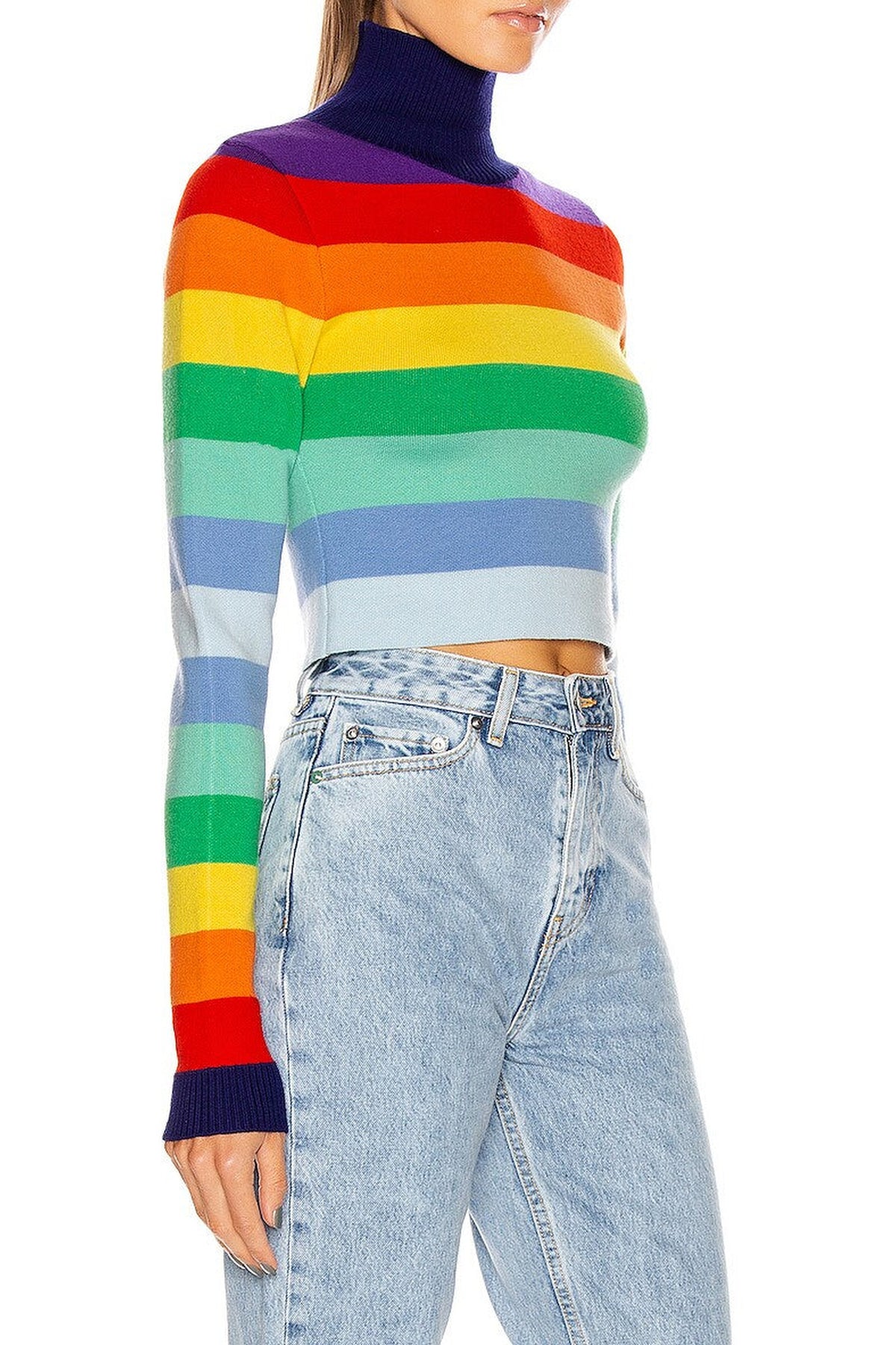 Pull à rayures en laine - Rainbow Stripes