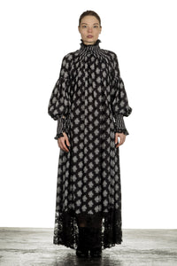 Robe longue imprimée - Black Little Bouquet