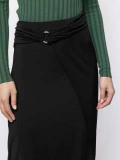 Jupe longue asymétrique à anneaux - Black