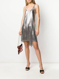 Robe en maille métallisée - Silver