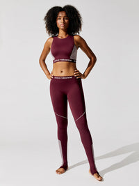 Legging bodyline avec étriers - Bordeaux & Rose