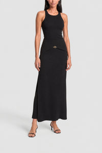 Jupe midi en satin - Black