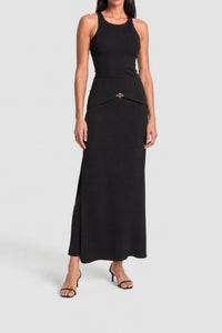 Jupe midi en satin - Black