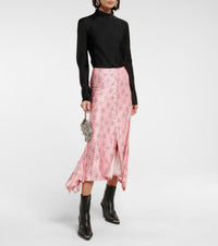 Jupe longue second peau imprimé pink splash - Pink Splash