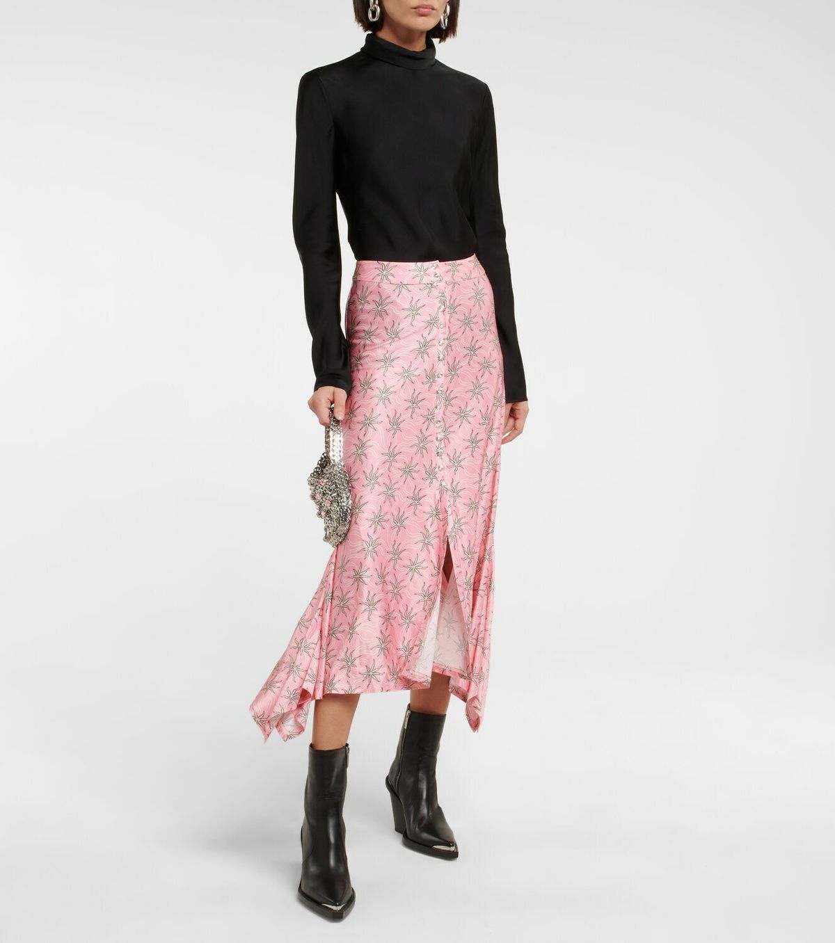 Jupe longue second peau imprimé pink splash - Pink Splash