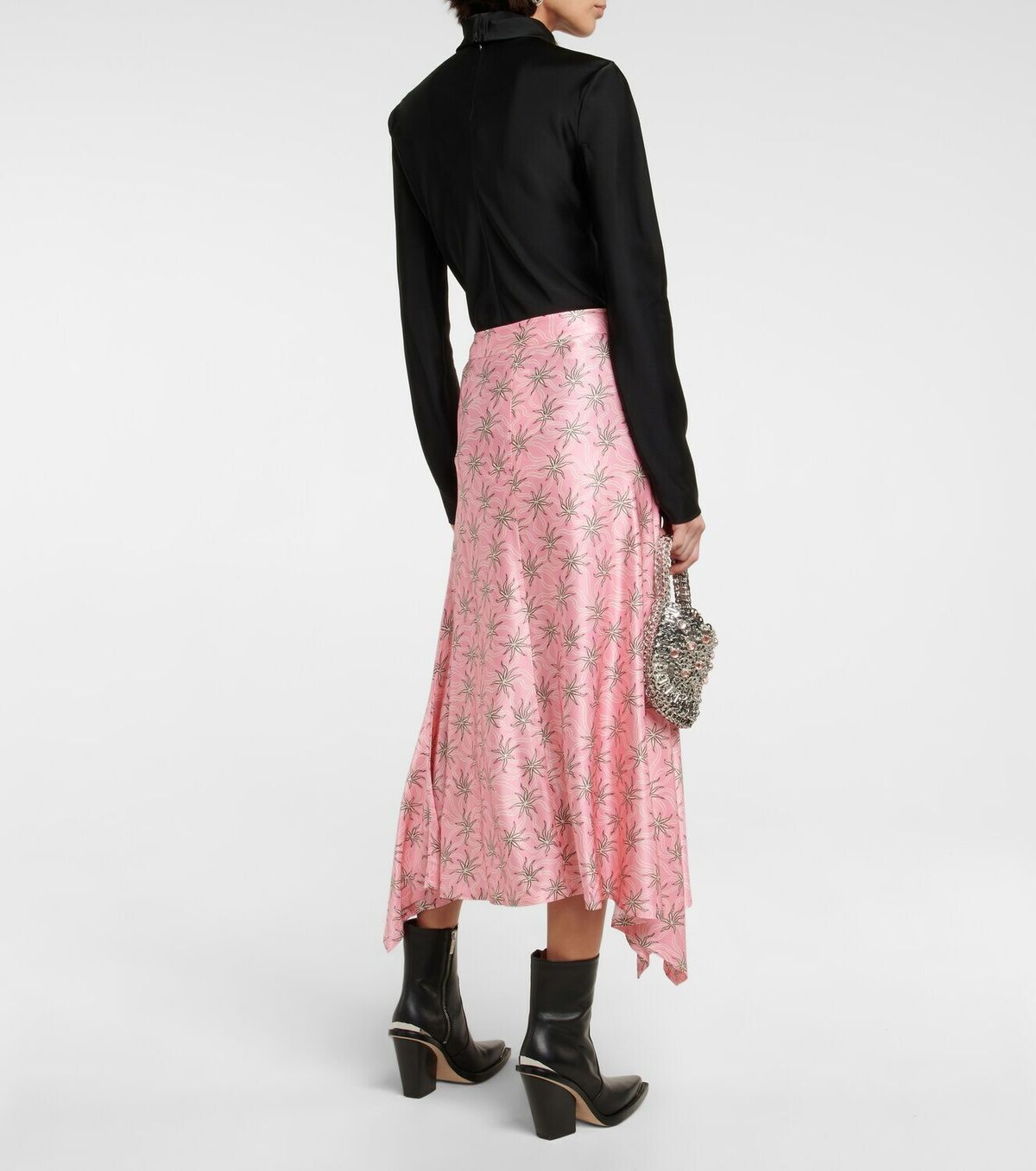 Jupe longue second peau imprimé pink splash - Pink Splash
