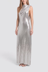 Longue robe en mesh sans manches - Silver