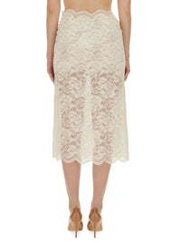 Ivory midi skirt in lace