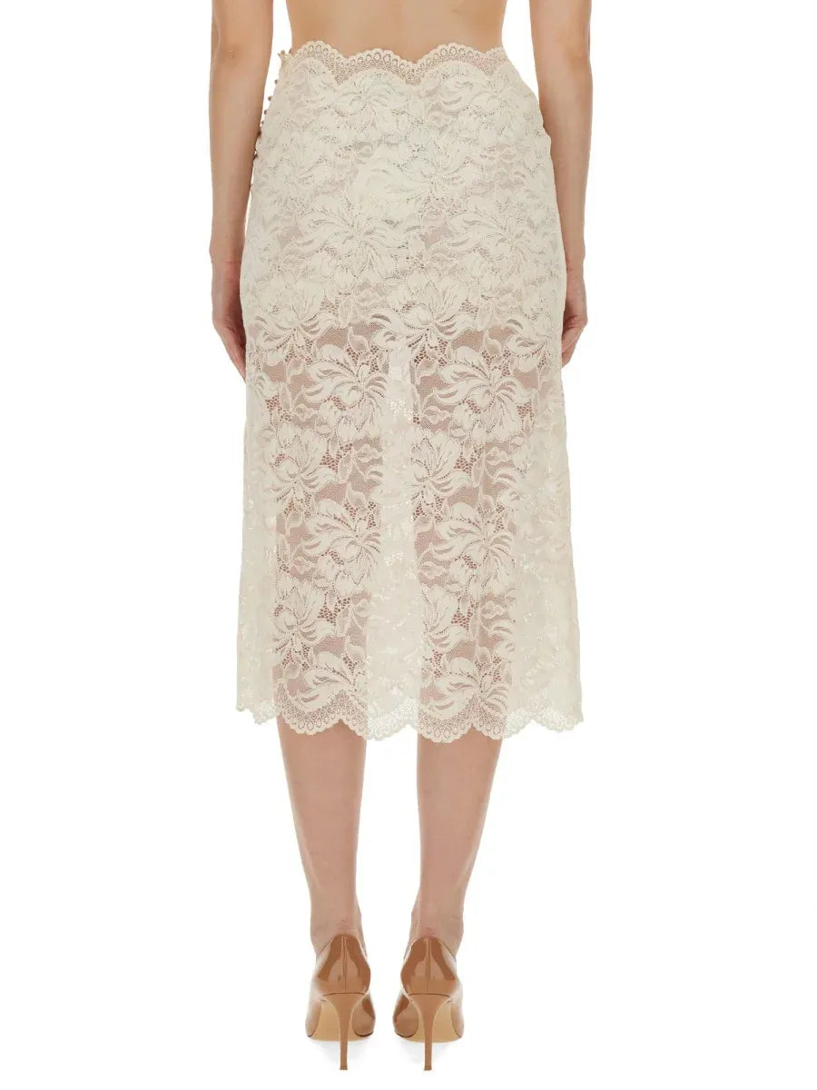 Ivory midi skirt in lace