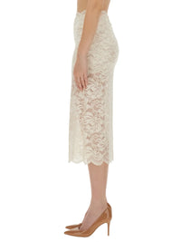 Ivory midi skirt in lace