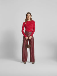 T-shirt à manches longues avec strass - Scarlet Red