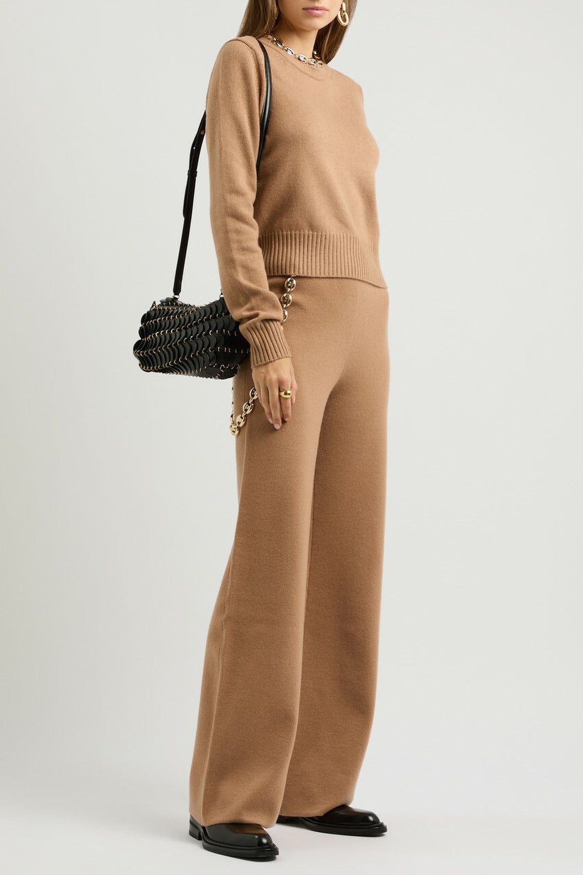 Pull à chaine en laine - Camel
