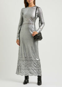 LONG LACE-LIKE KNIT DRESS