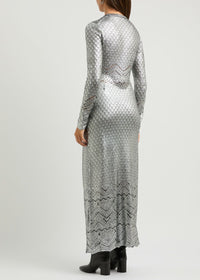 LONG LACE-LIKE KNIT DRESS