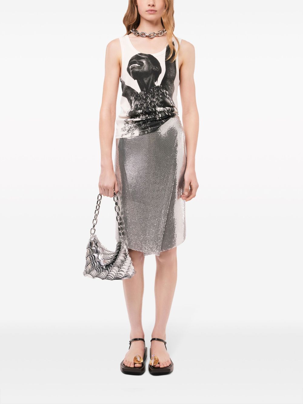 Sac à main Paco en cuir - Silver