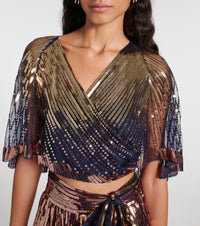 Cape en tulle à sequins - Navy