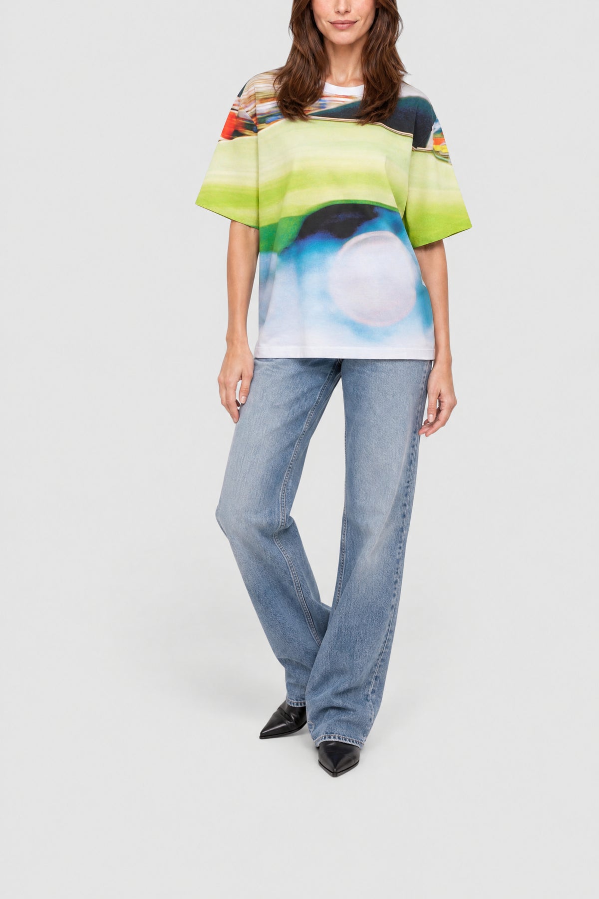T-shirt boyfriend imprimé voiture - Fast Cars Green