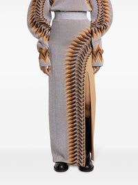 LONG LUREX JACQUARD SKIRT