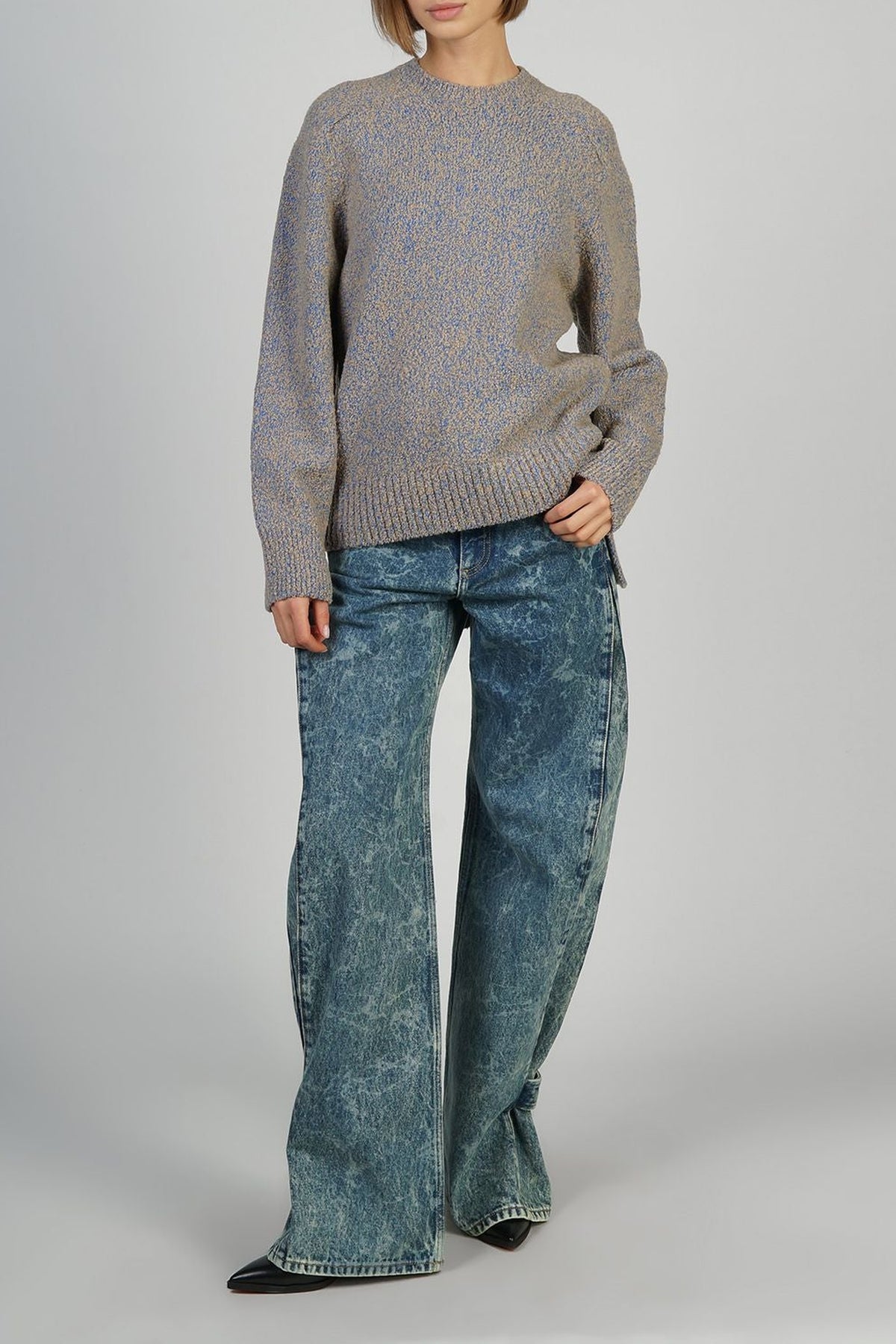 Pull oversize à dos long - Camel & Blue