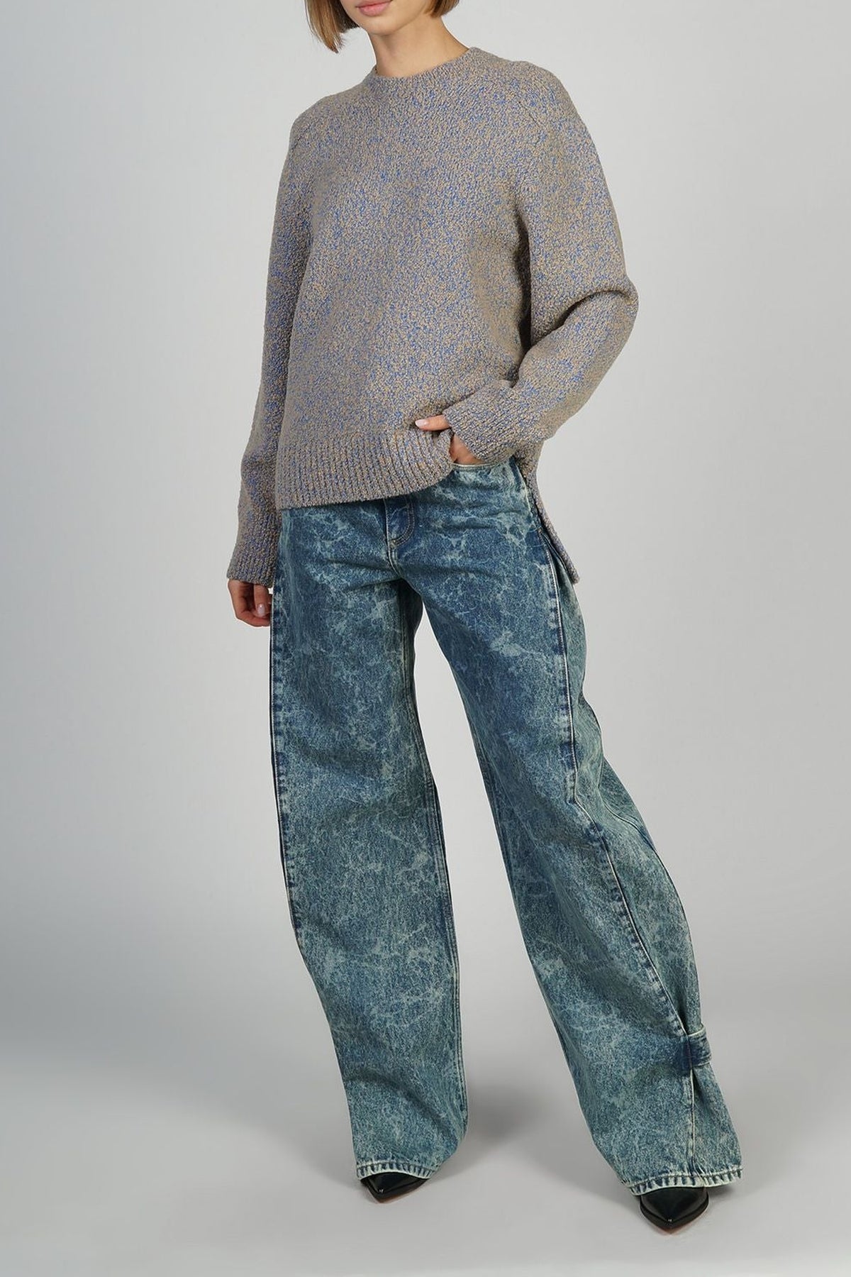 Pull oversize à dos long - Camel & Blue