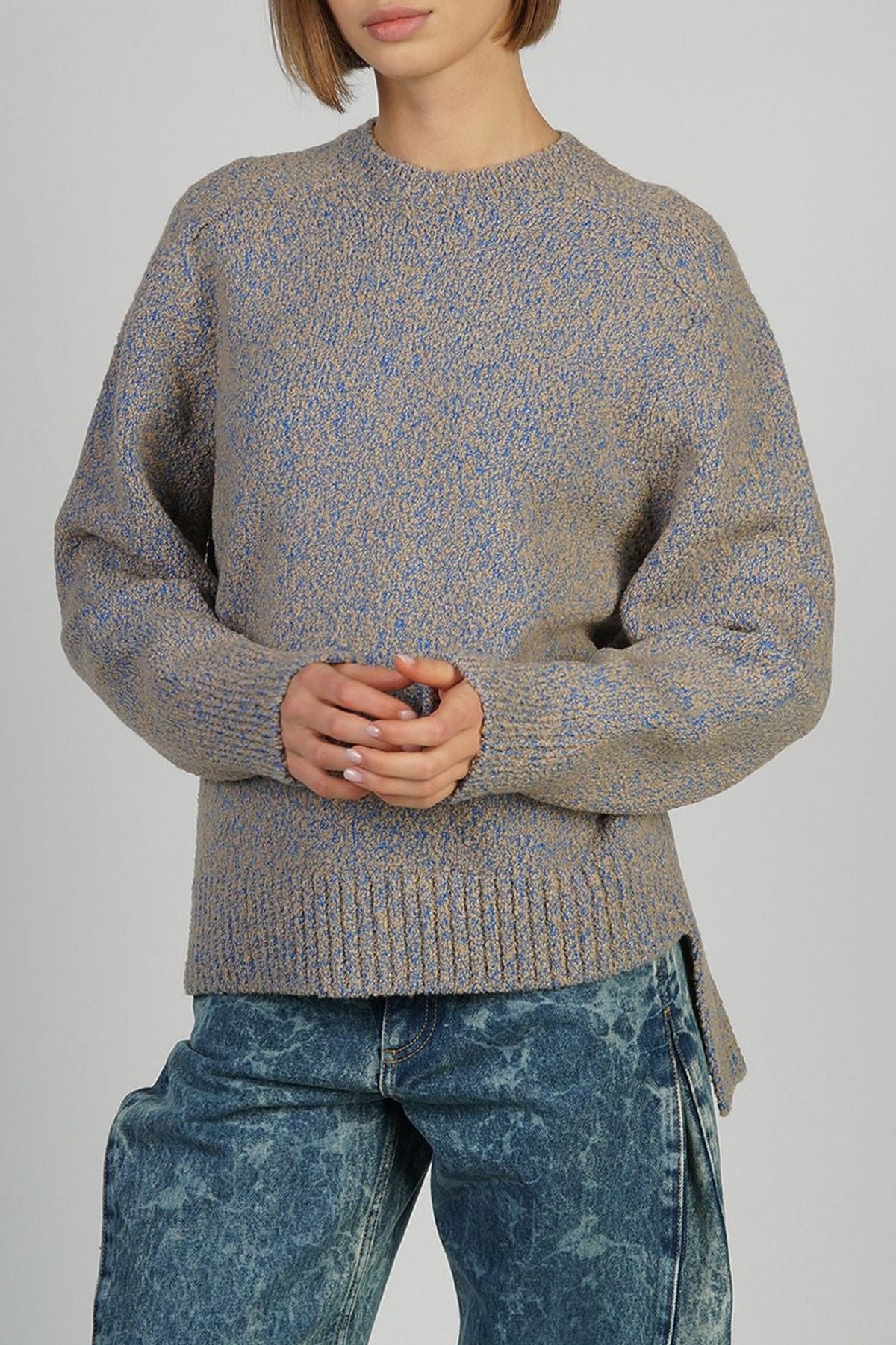 Pull oversize à dos long - Camel & Blue