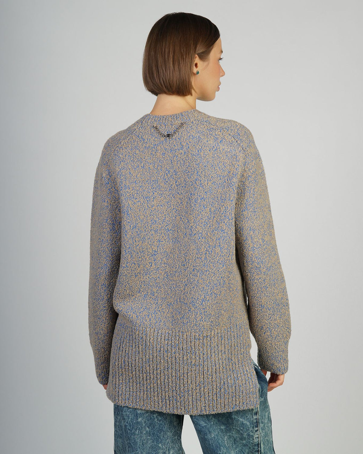 Pull oversize à dos long - Camel & Blue