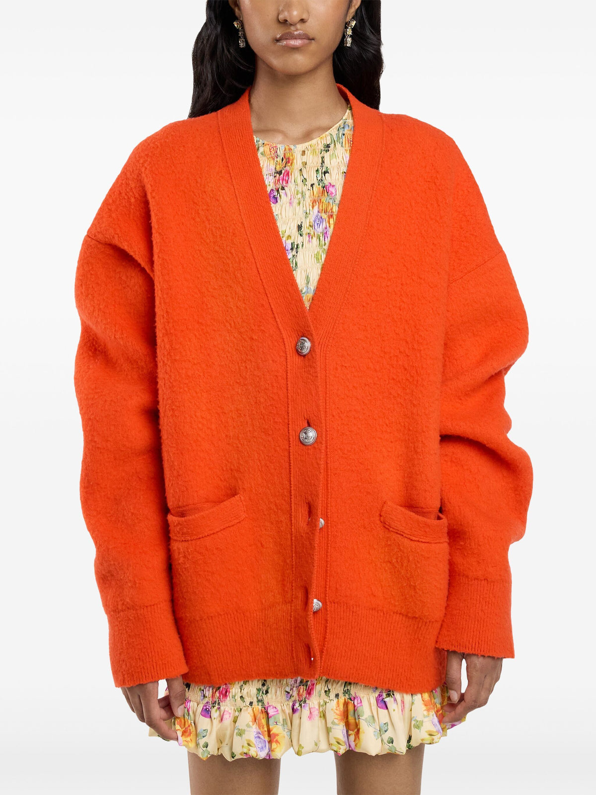 ORANGE OVERSIZED WOOL CARDIGAN