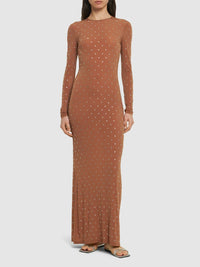 Robe longue à strass - New Caramel