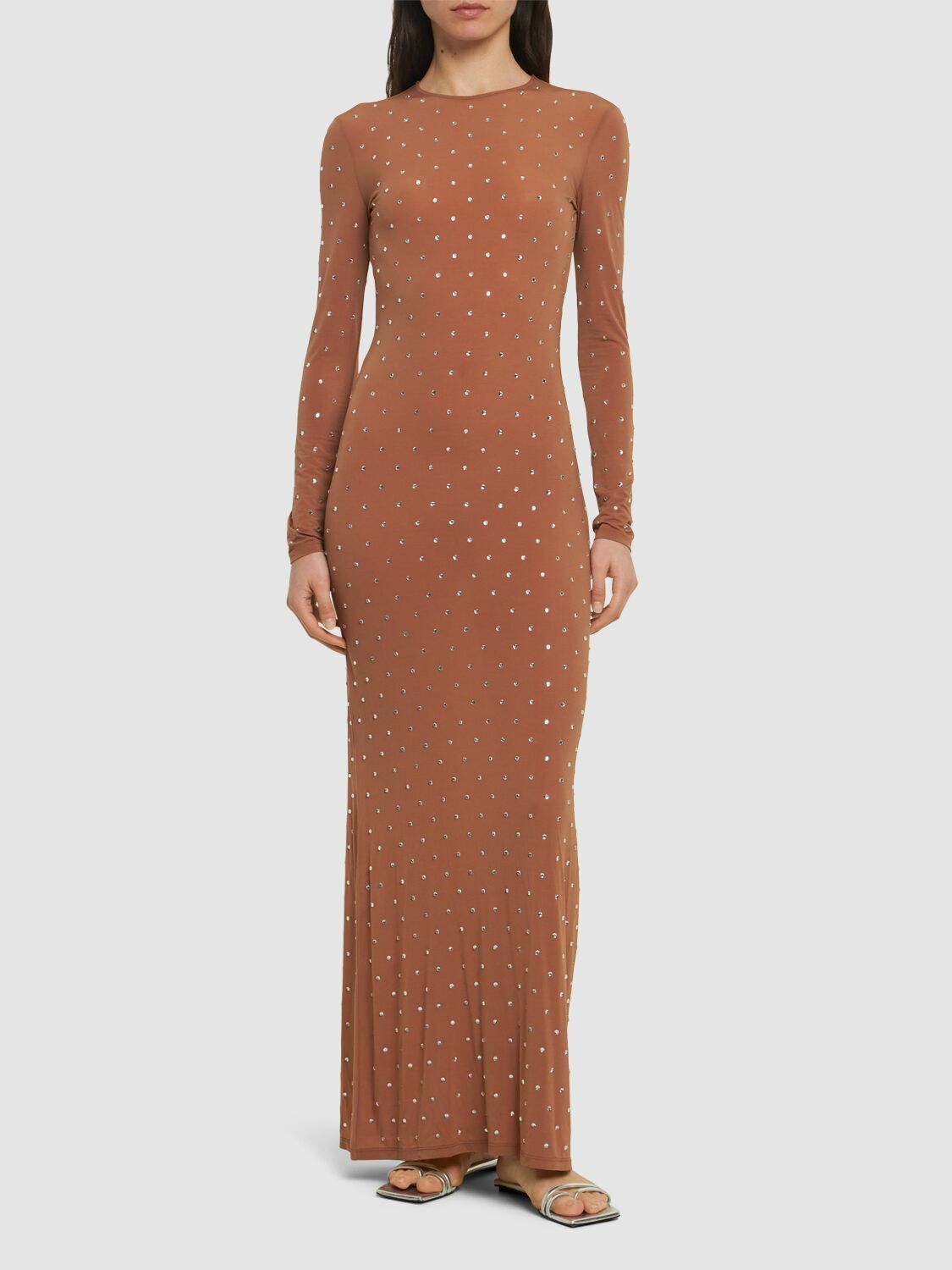Robe longue à strass - New Caramel
