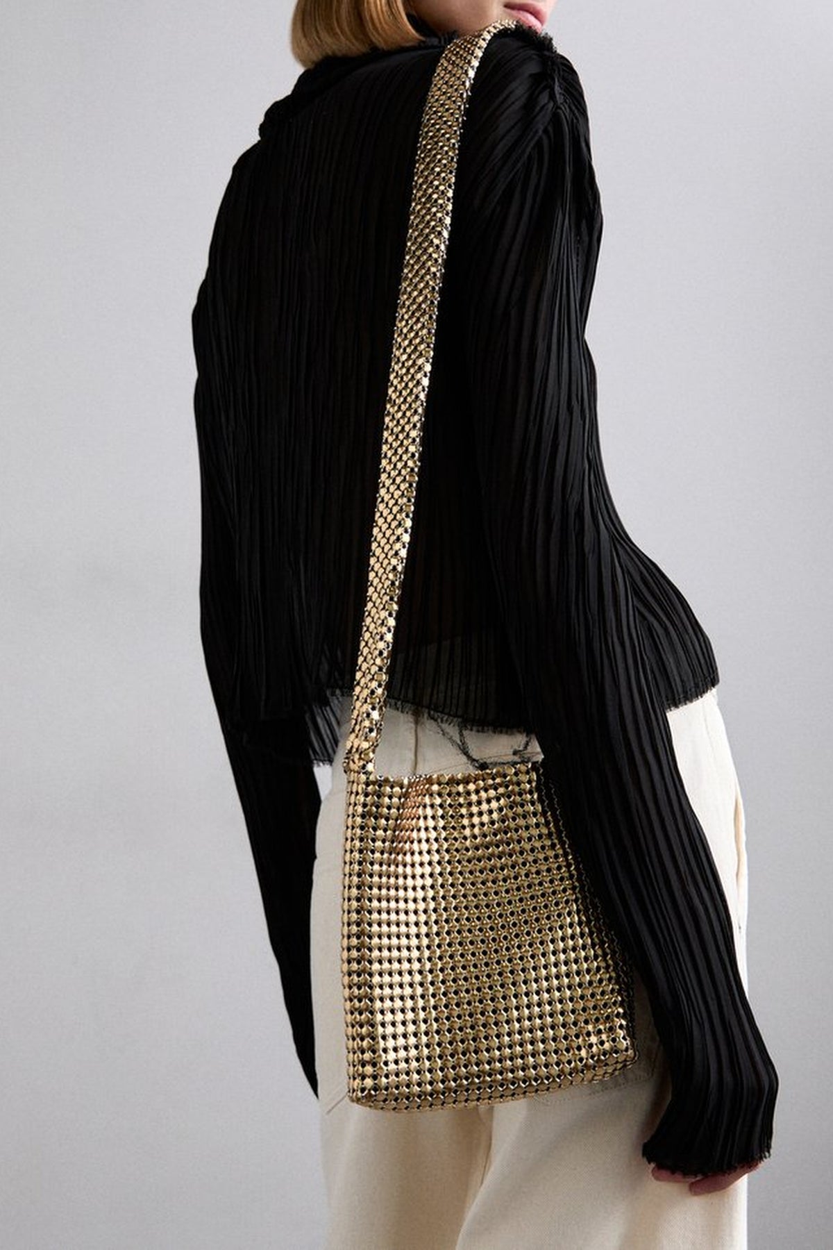 Mini sac souple en XL mesh - Gold