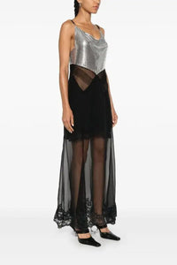 Robe débardeur brillante et transparente - Silver