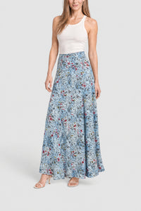 Jupe longue à fleurs - Kurt Flower & Blue & Pin