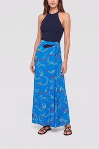 Jupe longue  imprimé Hawai - Hawai Graphic Blue & Bur